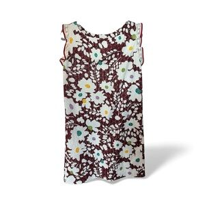 Cacharel Floral Sleeveless Shift Cotton Broderie Anglaise Dress Sz 38